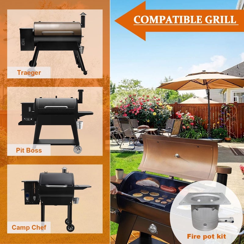 FCCUM Fire Burn Pot Replacement Parts for Traeger Pellet Grill,Compatible with Traeger Grill and Most Pit Boss Grills - Image 4